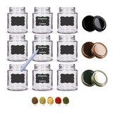 Kit 12 Potes Porta Tempero Condimento Potinhos Vidro 200ml