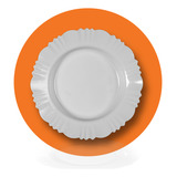 Kit 12 Prato Fundo Com Borda Branco Refeição Churrasco Festa Sobremesa Plastico Reforçado