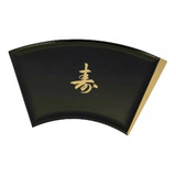 Kit 12 Pratos Tray Leque Oriental Sushi Ideograma Japonês