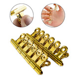 Kit 12 Presilhas Metal Curvatura C Unhas De Gel Dourado 31mm
