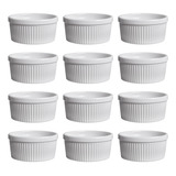 Kit 12 Ramekim Canelado Finger Foods 100ml Porcelana Petisco