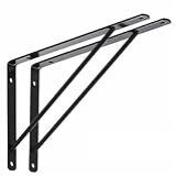 KIT 12 Sup Prateleira Mão Francesa Reforçada 25cm PRETA