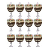 Kit 12 Taça Americana Doce Acrílico Diamante Tampa 1 250ml