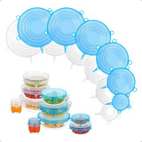 Kit 12 Tampas Silicone Flexível Para Panela Pote Universal