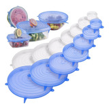 Kit 12 Tampas Silicone Panela Pote Universal Flexível