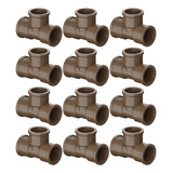 Kit 12 Tê 3 4 25mm Soldavel Marrom Conexão P Água Pvc