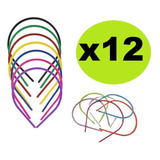Kit 12 Tiaras Arco Plástico Para Cabelo Sortida 14cm