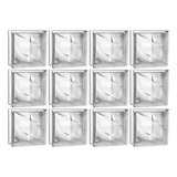 Kit 12 Tijolos Bloco De Vidro Rajada Opaca 19x19x8 Tradestar
