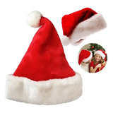 Kit 12 Un Gorro Touca De Papai Noel Veludo Adulto Atacado