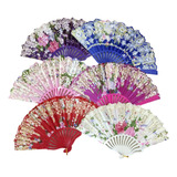 Kit 12 Unid Leque Cigano De Tecido Estampa Flor C Glitter
