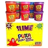 Kit 12 Unidades De Slime Puxa Puxa Glitter Divertido- Amoeba - Estique- Modele E Solte A Imaginação Com Slime Colorido E Brilho Incrível- Não Gruda- Criança- Festa- Infantil