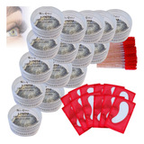 Kit 12 Unidades Tufos Cílios De Pote Pad Escovinhas