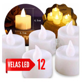 Kit 12 Vela Eletrônica Led Decorativa Eletrônica 24 Baterias