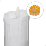 Kit 12 Velas De Led 10cm Decorativa Efeito Realista Bateria
