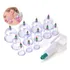 Kit 12 Ventosas Com Bomba Ventosa Terapia Massoterapia