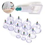 Kit 12 Ventosas Terapêuticas Corporais Para Ventosaterapia- Copos De Massoterapia- Cupping E Acupuntura Por Sucção-