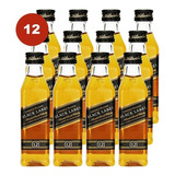 Kit 12 Whisky Black Label 12 Anos Miniatura Petaca 50 Ml