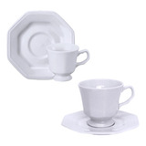 Kit 12 Xícaras Chá E Café C Pires Prisma Porcelana Schmidt