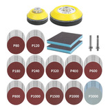 Kit 120 Pcs Discos De Lixa 3 Polegadas Com Almofada Lixeira