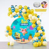 Kit 125 Balões Festa Bob Esponja Fita Arco Balão Bexiga