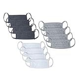 Kit 12Mascaras De Prot Alg 3Pregas Inter Mash Unissex Branco Cinza Mescla Cinza Escuro UN