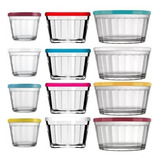 Kit 12tigelas Vidro Tampa Papinha Sobremesa Alimento Cozinha