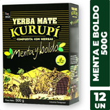 Kit 12un Erva Mate Tereré Kurupí Premium Menta Boldo 500g