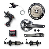 Kit 12v Completo Gts Cambio Corrente K7 Pedivela Cubo Neco