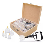 Kit 12ventosas Aplicador Massagem Acupuntura Ventosa Terapia