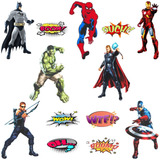 Kit 13 Adesivos Infantil Os Vingadores Batman Homem Aranha