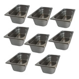 Kit 13 Cuba Gastronômica Gn 1 4 100mm Aço Inox Rechaud Bufet