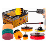Kit 14 Escova Limpeza Pesada Encaixa Parafusadeira Furadeira