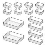 Kit 14 Organizador Multiuso Modular Gavetas Acrílico Cristal