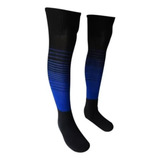 Kit 14 Pares Meião Futebol Degrade Preto Com Azul Royal