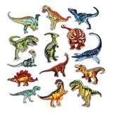 Kit 14 Patchs Bordados Dinossauros Infantil