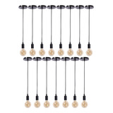 Kit 14 Pendente Fio Cabo Vintage Retrô Industrial Preto