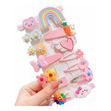 Kit 14 X Presilha Cabelo Menina Infantil Rosa Tic Tac