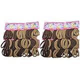 Kit 144 Elásticos De Cabelo Xuxinha De Cabelo Elástico De Amarrar Cabelo Prendedor De Cabelo Pacote De Elásticos Cor Marrom De Prender Cabelo