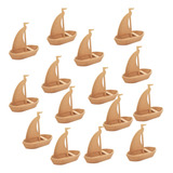 Kit 15 Barquinhos Barco De Madeira Mdf Cru A Vela