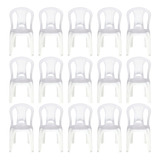 Kit 15 Cadeiras De Plástico Tramontina