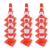 Kit 15 Cone Flexível 75 Cm Faixa Refletiva Laranja E Branco