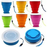 Kit 15 Copo Dobrável Retrátil De Silicone 200ml