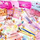 Kit 15 Itens Papelaria Fofa Kawaii Caixa Presente Criativo