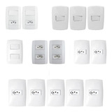 Kit 15 Pçs Tomadas Interruptores Casa Completa Lissê