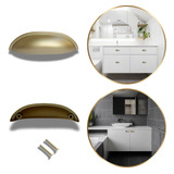 Kit 15 Puxador Para Móveis Modelo Concha Dourado Fosco