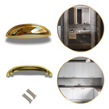 Kit 15 Puxador Para Móveis Modelo Concha Dourado Meia Lua