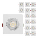 Kit 15 Spot Led 5w Dicróica Direcionável Quadrado Quente