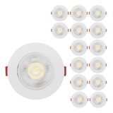 Kit 15 Spot Led 7w Dicróica Direcionável Redondo Frio Estrutura Branco Frio 110v 220v bivolt