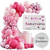 Kit 150 Balões Arco Desconstruido Bexigas Rosa Pink Festa Festa Aniversário Tema Princesa+fita