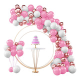 Kit 150 Balões Bexigas Rosa Branco Rose Gold Cromado M1